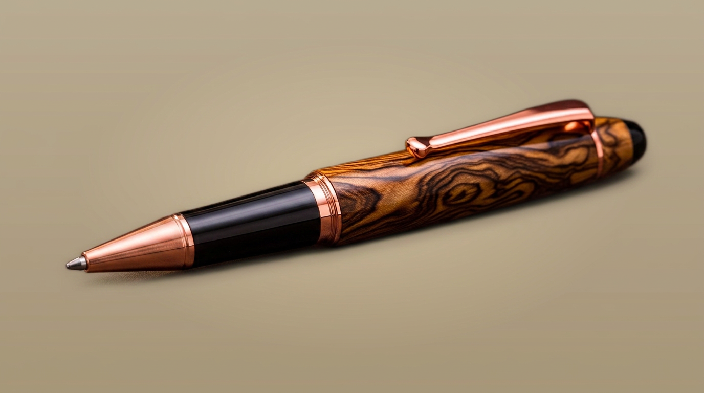 Handcrafted olivewood with copper pen